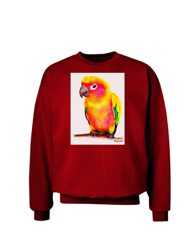 Sun Conure Parrot Watercolor Adult Dark Sweatshirt-Sweatshirts-TooLoud-Deep-Red-Small-Davson Sales