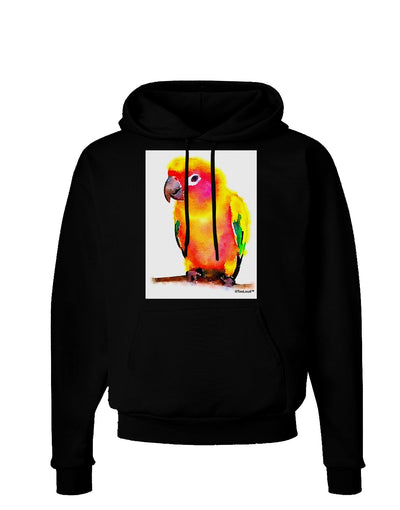 Sun Conure Parrot Watercolor Dark Hoodie Sweatshirt-Hoodie-TooLoud-Black-Small-Davson Sales