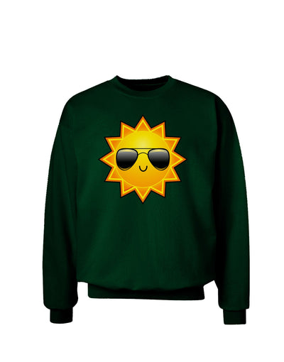 Sun With Sunglasses Dark Adult Dark Sweatshirt-Sweatshirt-TooLoud-Deep-Forest-Green-Small-Davson Sales