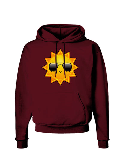 Sun With Sunglasses Dark Dark Hoodie Sweatshirt-Hoodie-TooLoud-Maroon-Small-Davson Sales