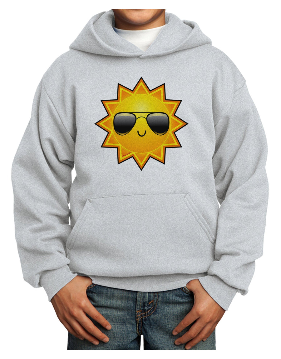 Sun With Sunglasses Youth Hoodie Pullover Sweatshirt-Youth Hoodie-TooLoud-White-XS-Davson Sales