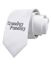 Sunday Funday Text Design Printed White Necktie by TooLoud