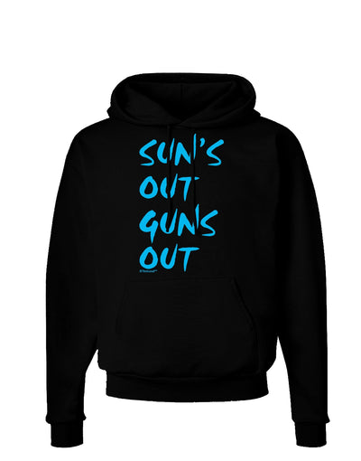 Suns Out Guns Out - Blue Dark Hoodie Sweatshirt-Hoodie-TooLoud-Black-Small-Davson Sales