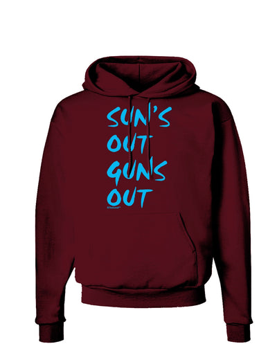 Suns Out Guns Out - Blue Dark Hoodie Sweatshirt-Hoodie-TooLoud-Maroon-Small-Davson Sales