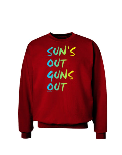 Suns Out Guns Out - Gradient Colors Adult Dark Sweatshirt-Sweatshirts-TooLoud-Deep-Red-Small-Davson Sales