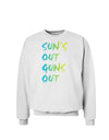 Suns Out Guns Out - Gradient Colors Sweatshirt-Sweatshirts-TooLoud-White-Small-Davson Sales