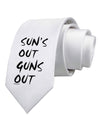 Suns Out Guns Out Printed White Necktie