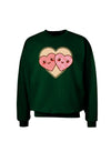 Super Cute Kawaii Hearts Adult Dark Sweatshirt-Sweatshirts-TooLoud-Deep-Forest-Green-Small-Davson Sales