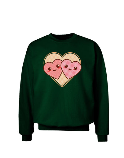 Super Cute Kawaii Hearts Adult Dark Sweatshirt-Sweatshirts-TooLoud-Deep-Forest-Green-Small-Davson Sales