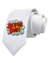 Super Dad - Superhero Comic Style Printed White Necktie