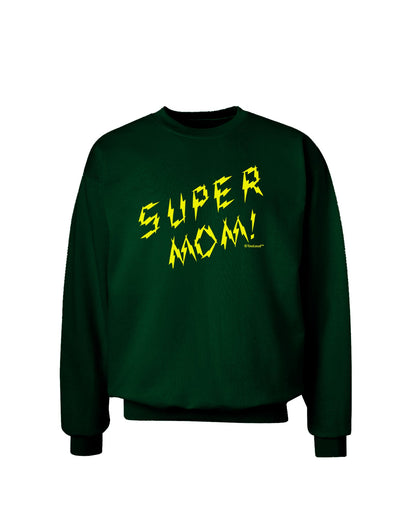 Super Mom - Lightening Bolt Design Adult Dark Sweatshirt by TooLoud-Sweatshirts-TooLoud-Deep-Forest-Green-Small-Davson Sales