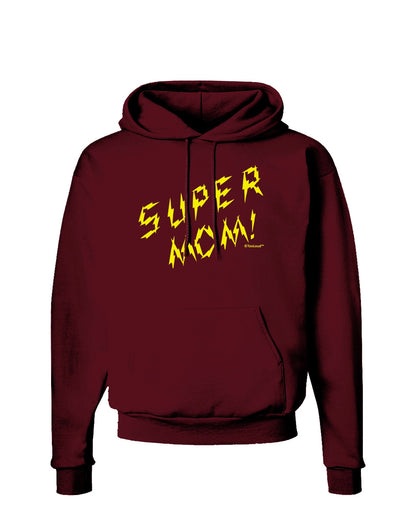 Super Mom - Lightening Bolt Design Dark Hoodie Sweatshirt by TooLoud-Hoodie-TooLoud-Maroon-Small-Davson Sales