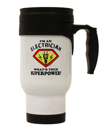 Supercharge Your Sips with the Superpower Stainless Steel 14 OZ Travel Mug - TooLoud-Travel Mugs-TooLoud-White-Davson Sales