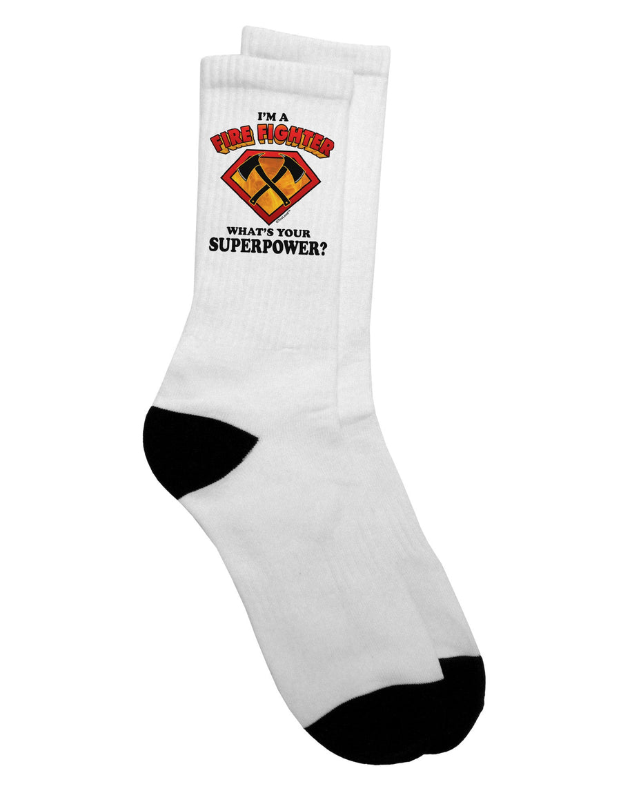 Superhero-Inspired Fire Fighter Adult Crew Socks - Enhance Your Style with Confidence - TooLoud-Socks-TooLoud-White-Ladies-4-6-Davson Sales