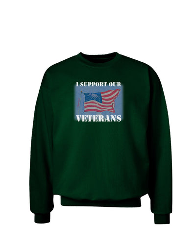 Support Our Veterans Adult Dark Sweatshirt-Sweatshirts-TooLoud-Deep-Forest-Green-Small-Davson Sales