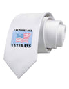 Support Our Veterans Printed White Necktie