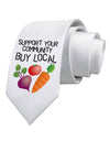 Support Your Community - Buy Local Printed White Necktie