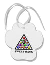 Sweet Rack - Pool Paw Print Shaped Ornament-Ornament-TooLoud-White-Davson Sales