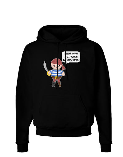 Swim With the Fishes- Petey the Pirate Dark Hoodie Sweatshirt-Hoodie-TooLoud-Black-Small-Davson Sales