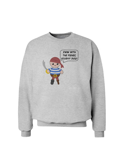 Swim With the Fishes- Petey the Pirate Sweatshirt-Sweatshirts-TooLoud-AshGray-Small-Davson Sales