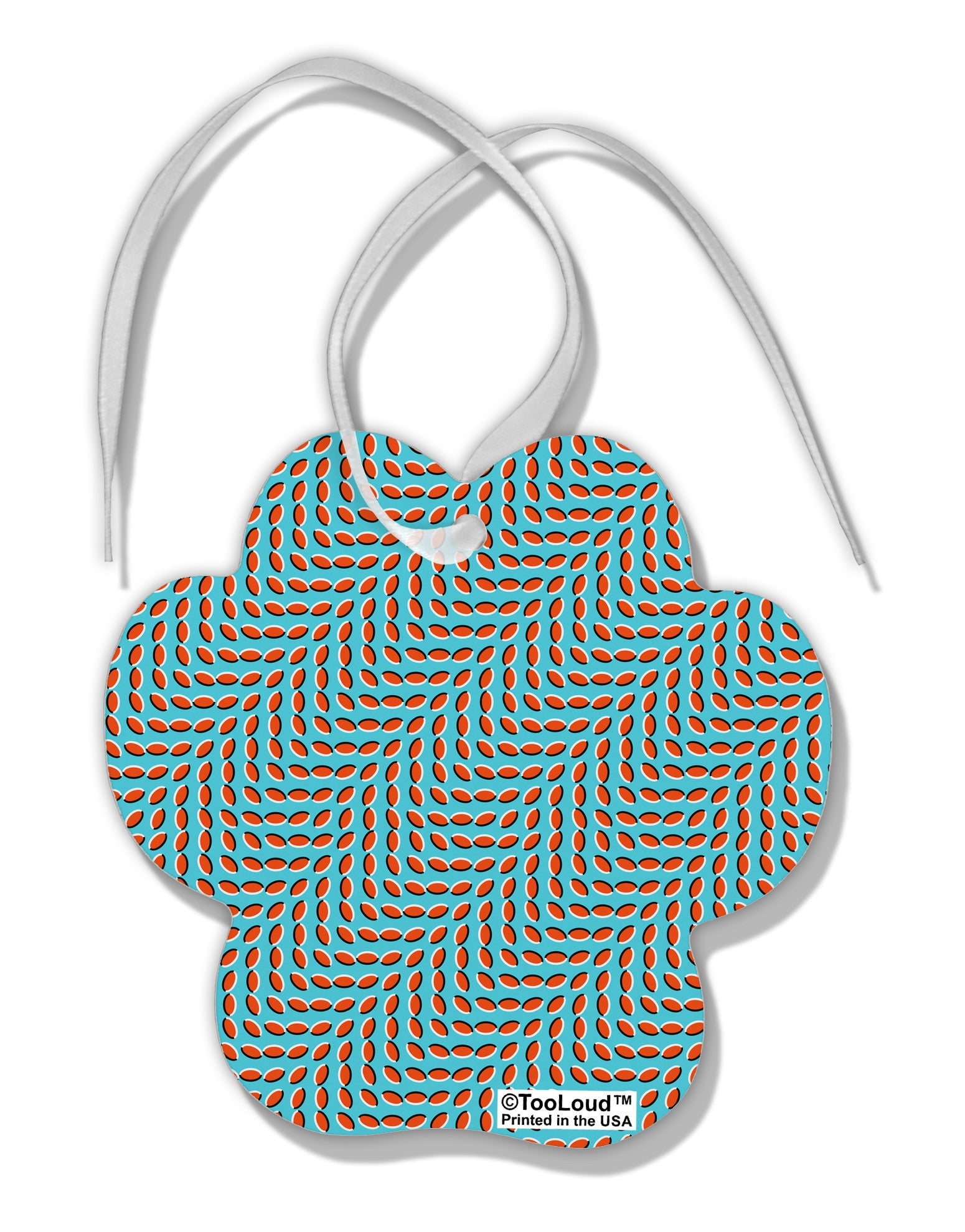Swimming Fish Optical Illusion Paw Print Shaped Ornament All Over Print-Ornament-TooLoud-White-Davson Sales