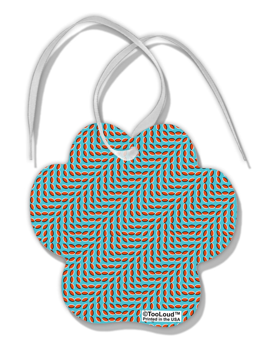 Swimming Fish Optical Illusion Paw Print Shaped Ornament All Over Print-Ornament-TooLoud-White-Davson Sales