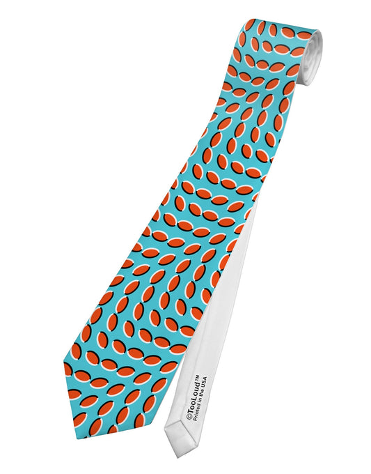 Swimming Fish Optical Illusion Printed White Necktie All Over Print