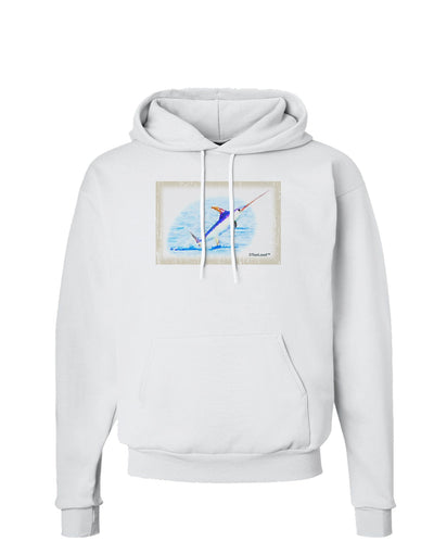 Swordfish Watercolor Hoodie Sweatshirt-Hoodie-TooLoud-White-Small-Davson Sales