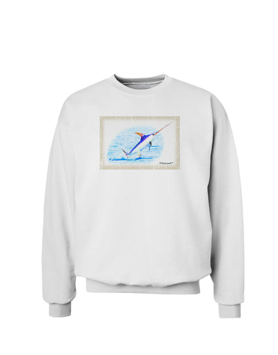 Swordfish Watercolor Sweatshirt-Sweatshirts-TooLoud-White-Small-Davson Sales