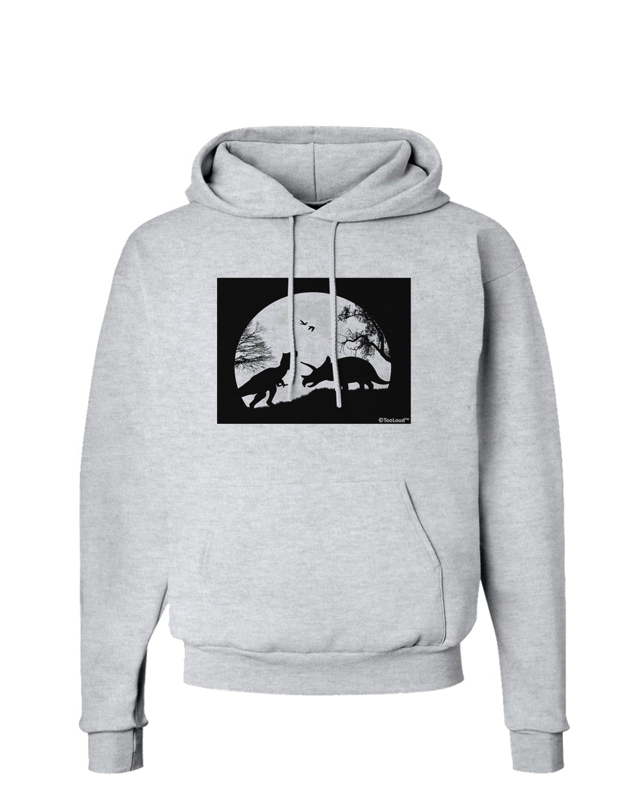 T-Rex and Triceratops Silhouettes Design Hoodie Sweatshirt by TooLoud-Hoodie-TooLoud-White-Small-Davson Sales