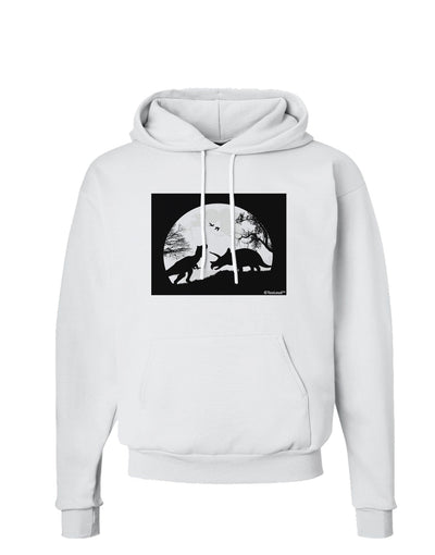 T-Rex and Triceratops Silhouettes Design Hoodie Sweatshirt by TooLoud-Hoodie-TooLoud-White-Small-Davson Sales