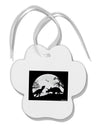 T-Rex and Triceratops Silhouettes Design Paw Print Shaped Ornament by TooLoud-Ornament-TooLoud-White-Davson Sales