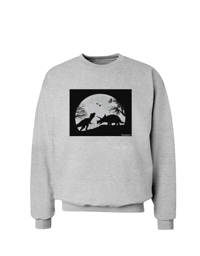 T-Rex and Triceratops Silhouettes Design Sweatshirt by TooLoud-Sweatshirts-TooLoud-AshGray-Small-Davson Sales