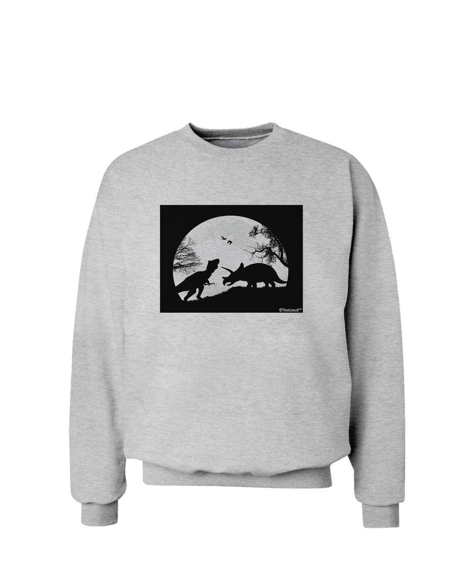 T-Rex and Triceratops Silhouettes Design Sweatshirt by TooLoud-Sweatshirts-TooLoud-White-Small-Davson Sales