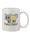 Taco Cat Design Printed 11 oz Coffee Mug - A Must-Have for Drinkware Enthusiasts!-11 OZ Coffee Mug-TooLoud-White-Davson Sales