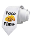 Taco Time - Mexican Food Design Printed White Necktie by TooLoud