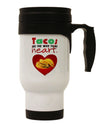 Tacos Are the Way To My Heart Stainless Steel 14oz Travel Mug-Travel Mugs-TooLoud-White-Davson Sales