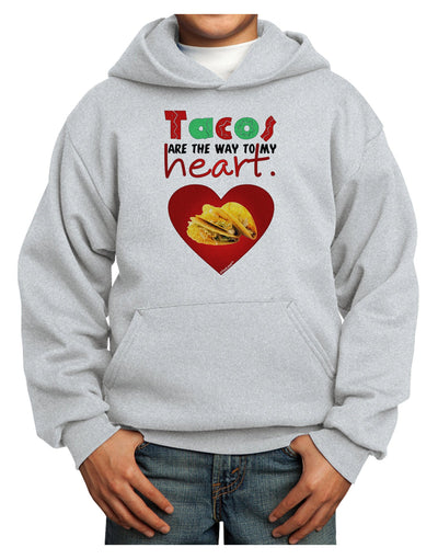 Tacos Are the Way To My Heart Youth Hoodie Pullover Sweatshirt-Youth Hoodie-TooLoud-Ash-XS-Davson Sales