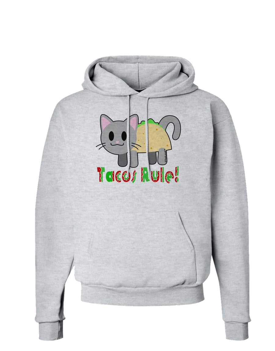 Tacos Rule Taco Cat Design Hoodie Sweatshirt by TooLoud-Hoodie-TooLoud-White-Small-Davson Sales