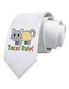 Tacos Rule Taco Cat Design Printed White Necktie by TooLoud