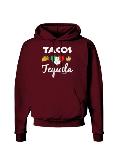 Tacos & Tequila Dark Hoodie Sweatshirt-Hoodie-TooLoud-Maroon-Small-Davson Sales