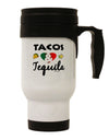 Tacos & Tequila Stainless Steel 14oz Travel Mug-Travel Mugs-TooLoud-White-Davson Sales