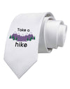 Take a Hike Printed White Necktie