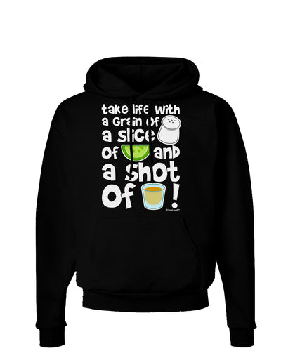 Take Life with a Grain of Salt and a Shot of Tequila Dark Hoodie Sweatshirt by TooLoud-Hoodie-TooLoud-Black-Small-Davson Sales