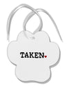 Taken Paw Print Shaped Ornament by TooLoud-Ornament-TooLoud-White-Davson Sales