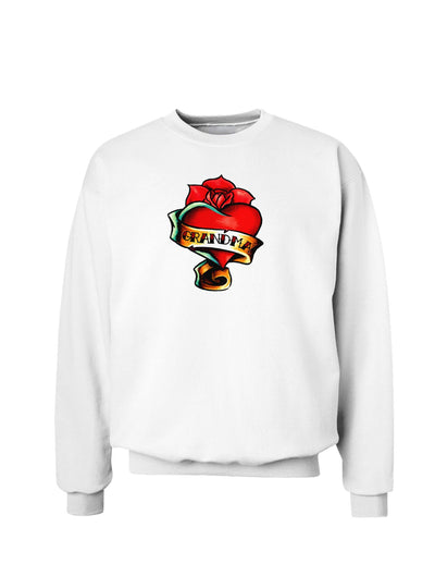 Tattoo Heart Grandma Sweatshirt-Sweatshirts-TooLoud-White-Small-Davson Sales