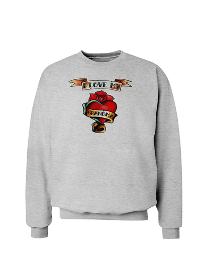 Tattoo Heart I Love My Grandma Sweatshirt-Sweatshirts-TooLoud-AshGray-Small-Davson Sales