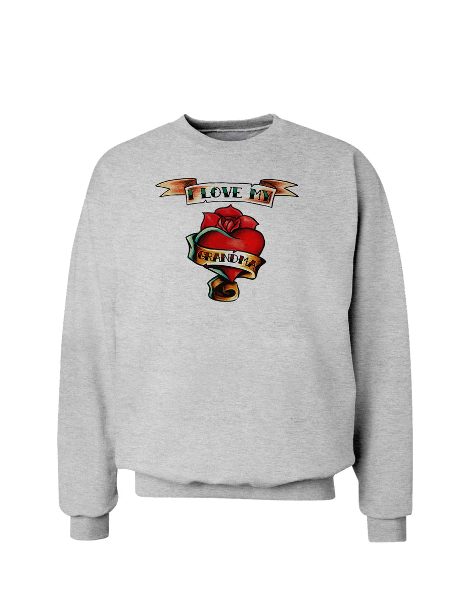 Tattoo Heart I Love My Grandma Sweatshirt-Sweatshirts-TooLoud-White-Small-Davson Sales