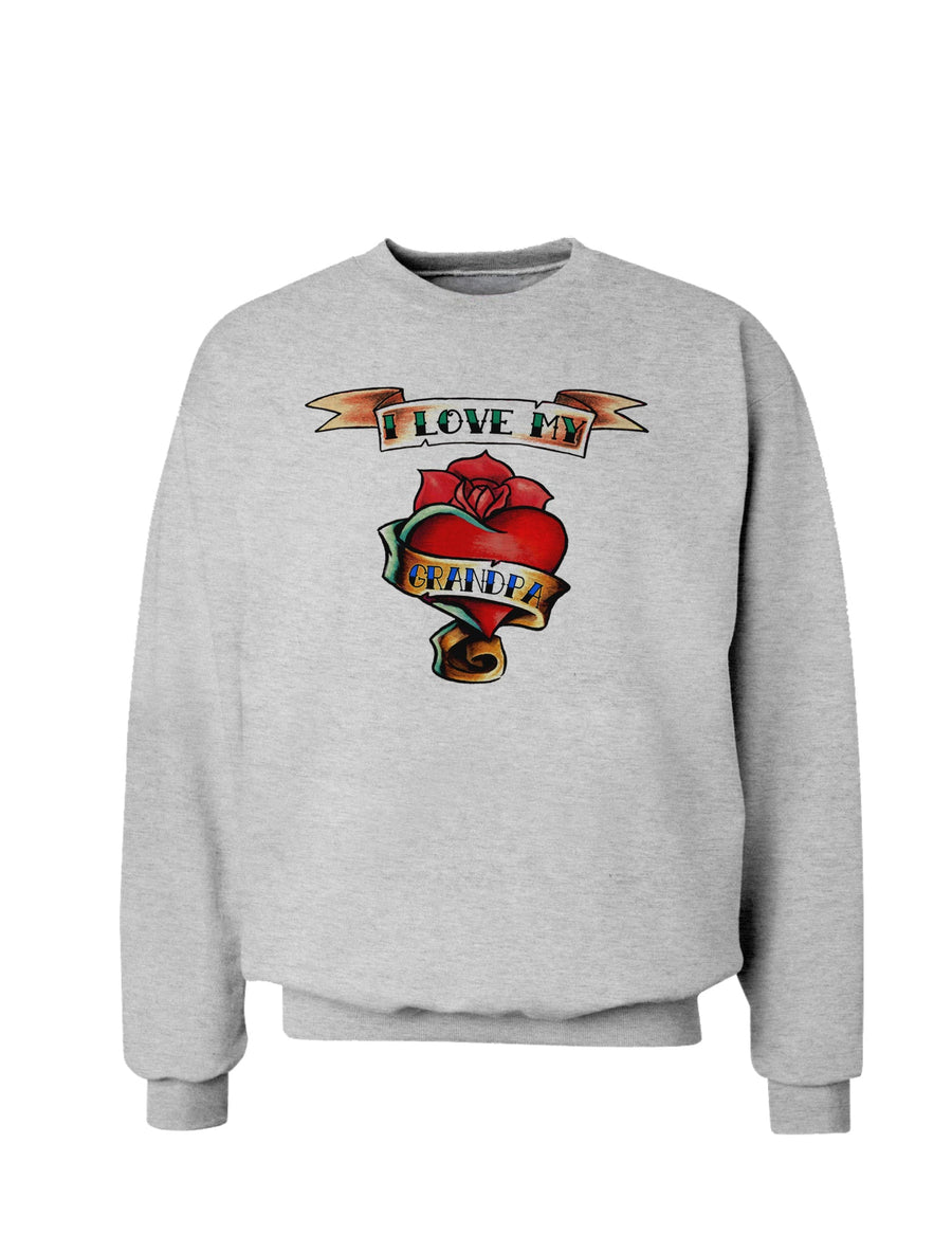 Tattoo Heart I Love My Grandpa Sweatshirt-Sweatshirts-TooLoud-White-Small-Davson Sales