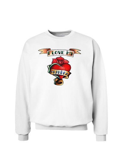 Tattoo Heart I Love My Grandpa Sweatshirt-Sweatshirts-TooLoud-White-Small-Davson Sales